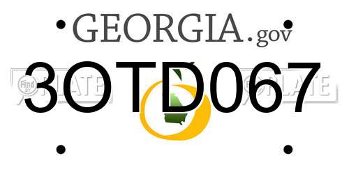 3OTD067 Georgia License Plate