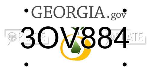 3OV884 Georgia License Plate