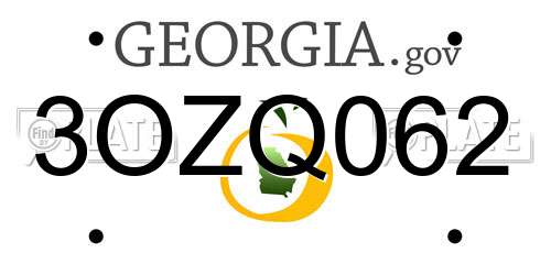 3OZQ062 Georgia License Plate