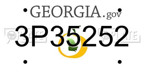 3P35252 Georgia License Plate