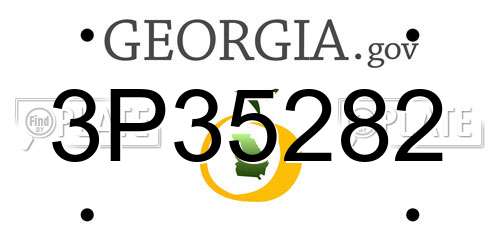 3P35282 Georgia License Plate