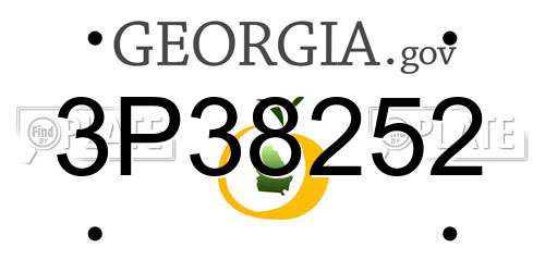 3P38252 Georgia License Plate