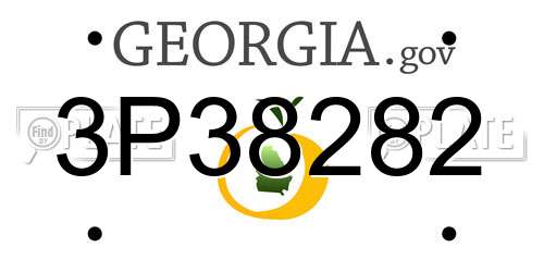 3P38282 Georgia License Plate