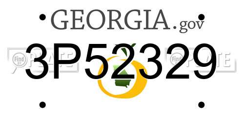 3P52329 Georgia License Plate