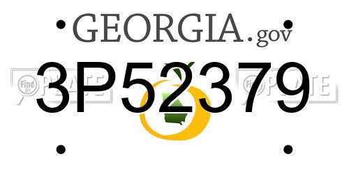 3P52379 Georgia License Plate