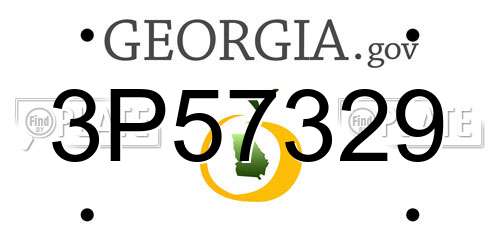 3P57329 Georgia License Plate