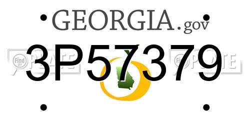 3P57379 Georgia License Plate