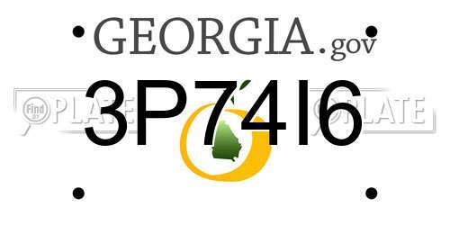 3P74I6 Georgia License Plate