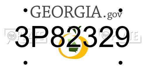 3P82329 Georgia License Plate