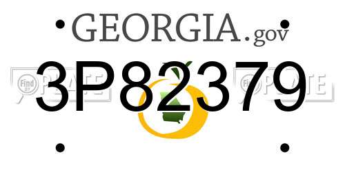 3P82379 Georgia License Plate
