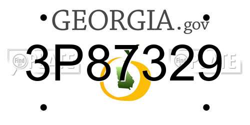 3P87329 Georgia License Plate