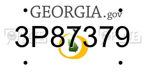 3P87379 Georgia License Plate