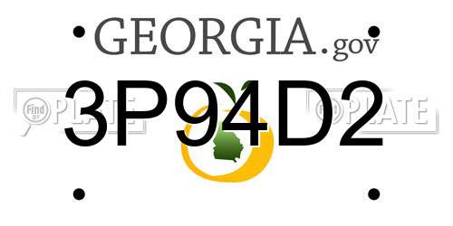 3P94D2 Georgia License Plate