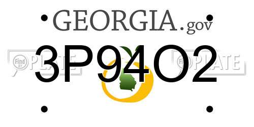 3P94O2 Georgia License Plate