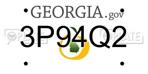3P94Q2 Georgia License Plate