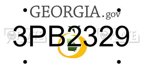 3PB2329 Georgia License Plate