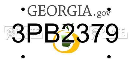 3PB2379 Georgia License Plate