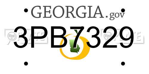 3PB7329 Georgia License Plate