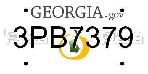 3PB7379 Georgia License Plate