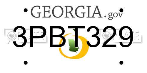 3PBT329 Georgia License Plate