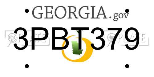 3PBT379 Georgia License Plate