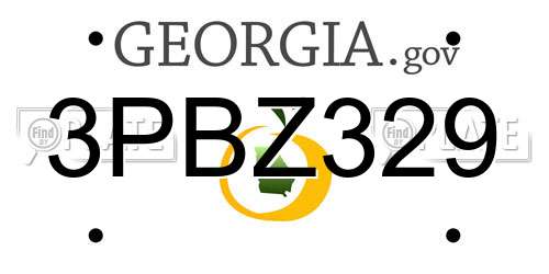 3PBZ329 Georgia License Plate