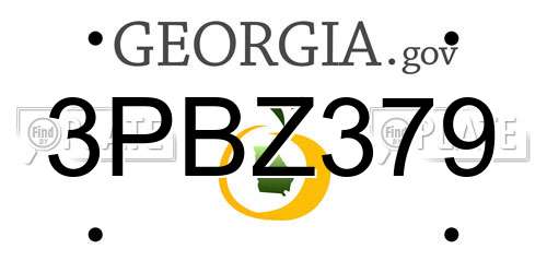 3PBZ379 Georgia License Plate
