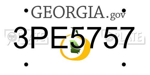 3PE5757 Georgia License Plate