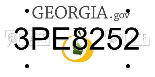 3PE8252 Georgia License Plate