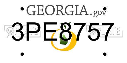 3PE8757 Georgia License Plate