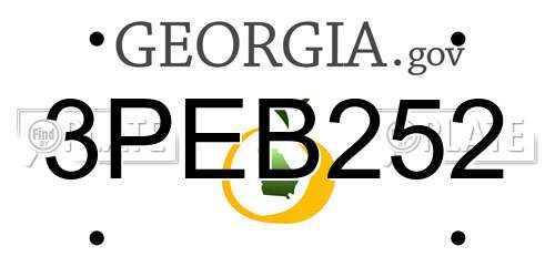 3PEB252 Georgia License Plate