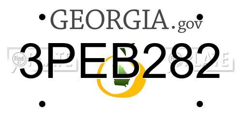 3PEB282 Georgia License Plate