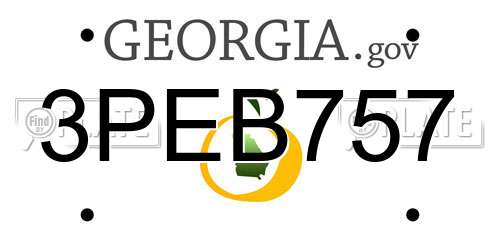 3PEB757 Georgia License Plate