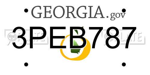 3PEB787 Georgia License Plate