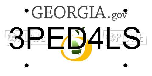 3PED4LS Georgia License Plate