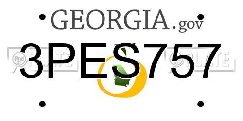 3PES757 Georgia License Plate