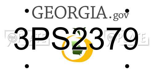 3PS2379 Georgia License Plate