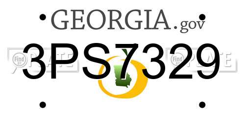 3PS7329 Georgia License Plate