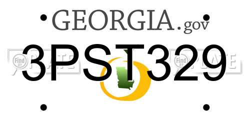 3PST329 Georgia License Plate