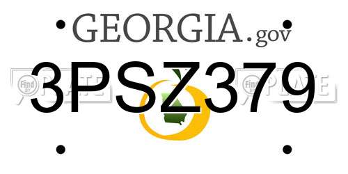 3PSZ379 Georgia License Plate