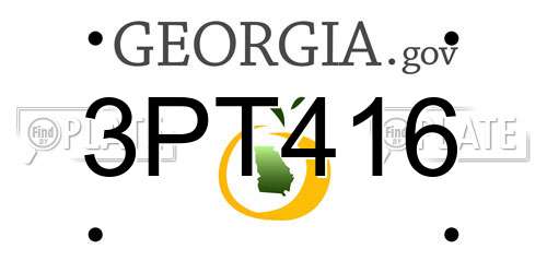 3PT416 Georgia License Plate