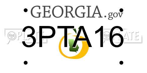 3PTA16 Georgia License Plate