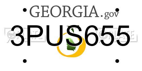 3PUS655 Georgia License Plate