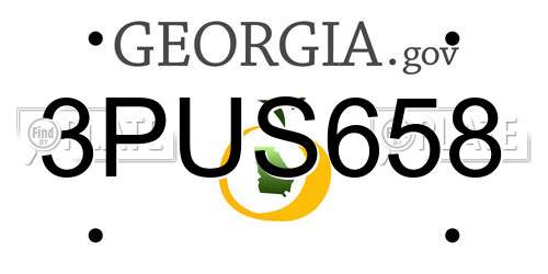 3PUS658 Georgia License Plate