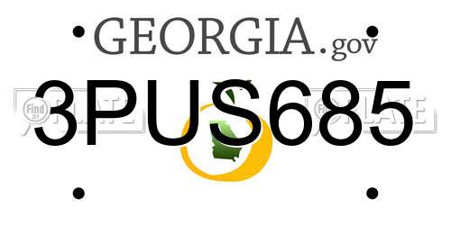 3PUS685 Georgia License Plate