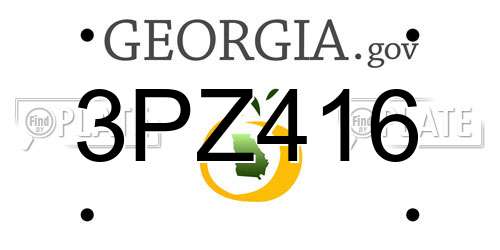 3PZ416 Georgia License Plate