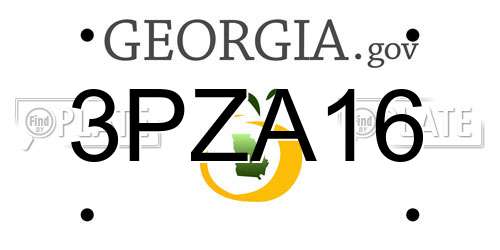 3PZA16 Georgia License Plate