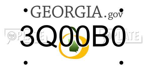 3Q00B0 Georgia License Plate