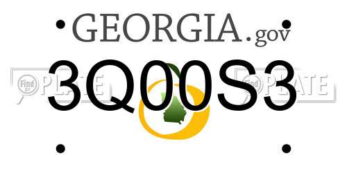 3Q00S3 Georgia License Plate