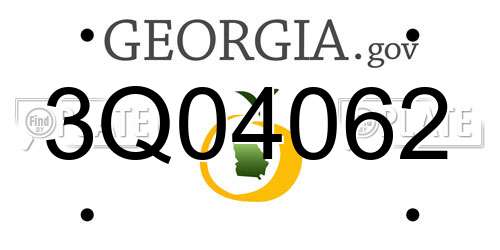 3Q04062 Georgia License Plate